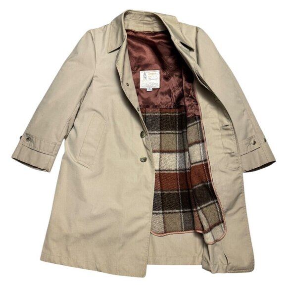 LONDON FOG MAINCOATS Vintage Retro 90s Business Casual Trench Coat Mens 42S - Picture 1 of 11